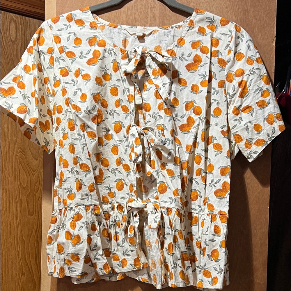 Floral Orange Women's Blouse